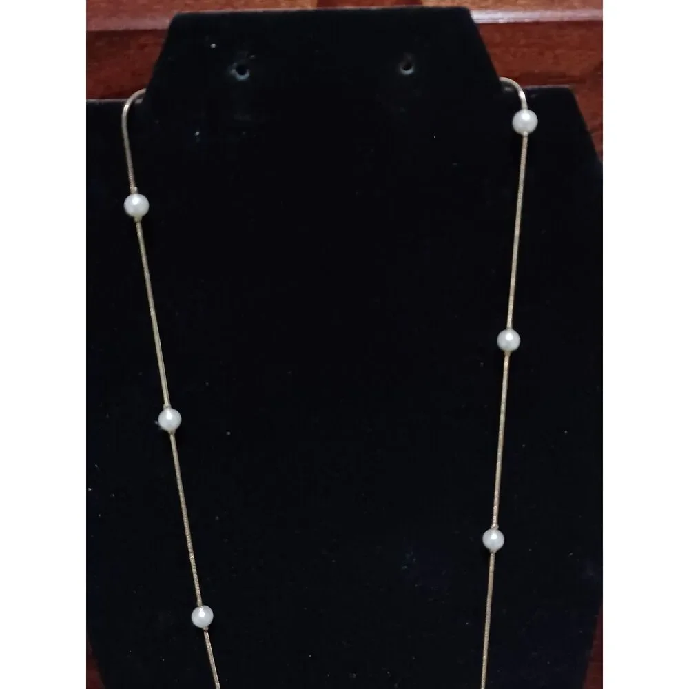 INC INTERNATIONAL CONCEPTS Gold-Toned Chain w/ Floating Faux Pearls, 26